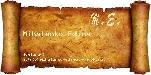 Mihalenko Edina névjegykártya